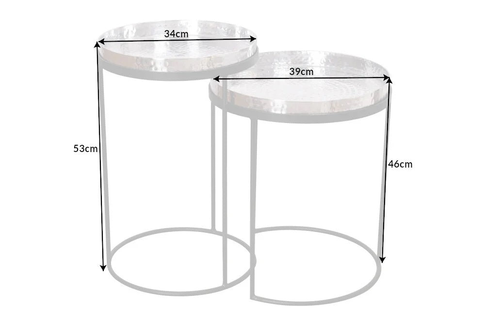 Modernes 2er Set Beistelltisch MARTELLO schwarz gold