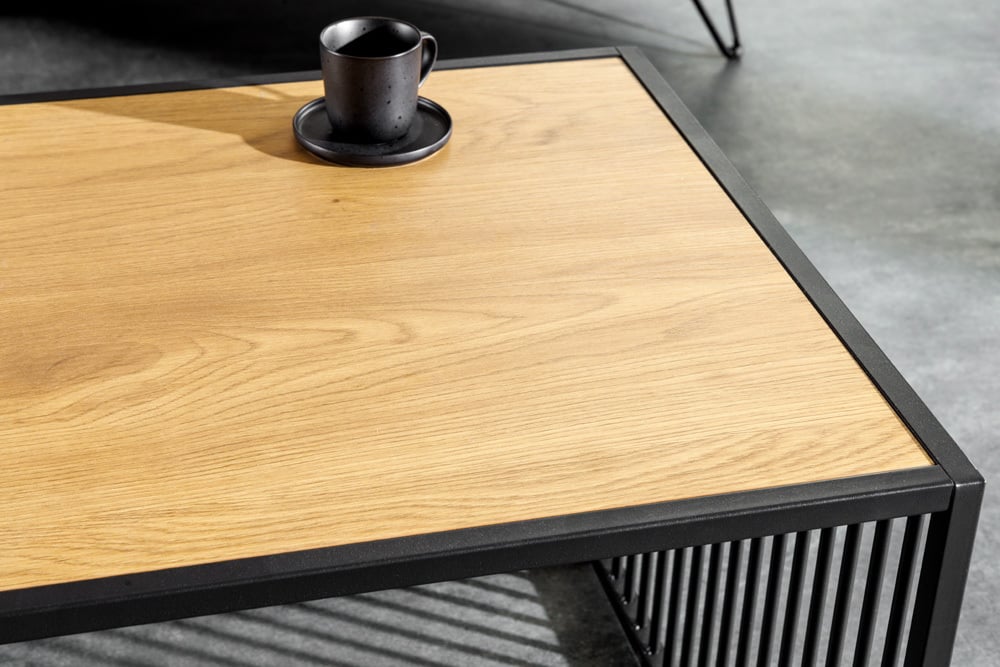Moderner Couchtisch STRIVE 100cm Eiche-Look Industrielles Design