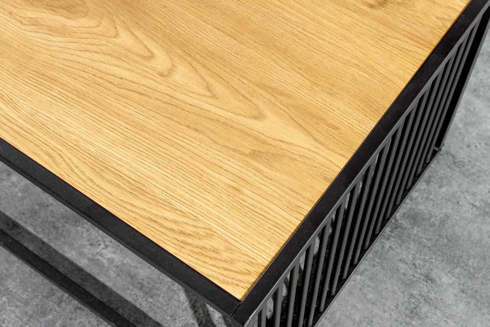 Moderner Couchtisch STRIVE 100cm Eiche-Look Industrielles Design