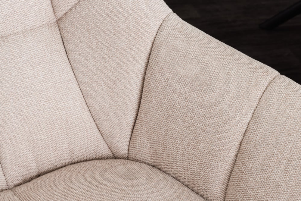 Moderner Drehstuhl LYON beige Strukturstoff Metallgestell