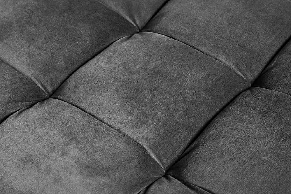 Moderner Hocker COMFORT 80cm grau  Samt Taschenfederkern