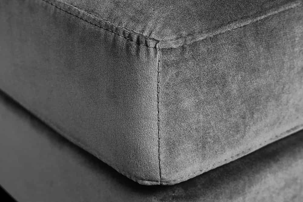 Moderner Hocker COMFORT 80cm grau  Samt Taschenfederkern