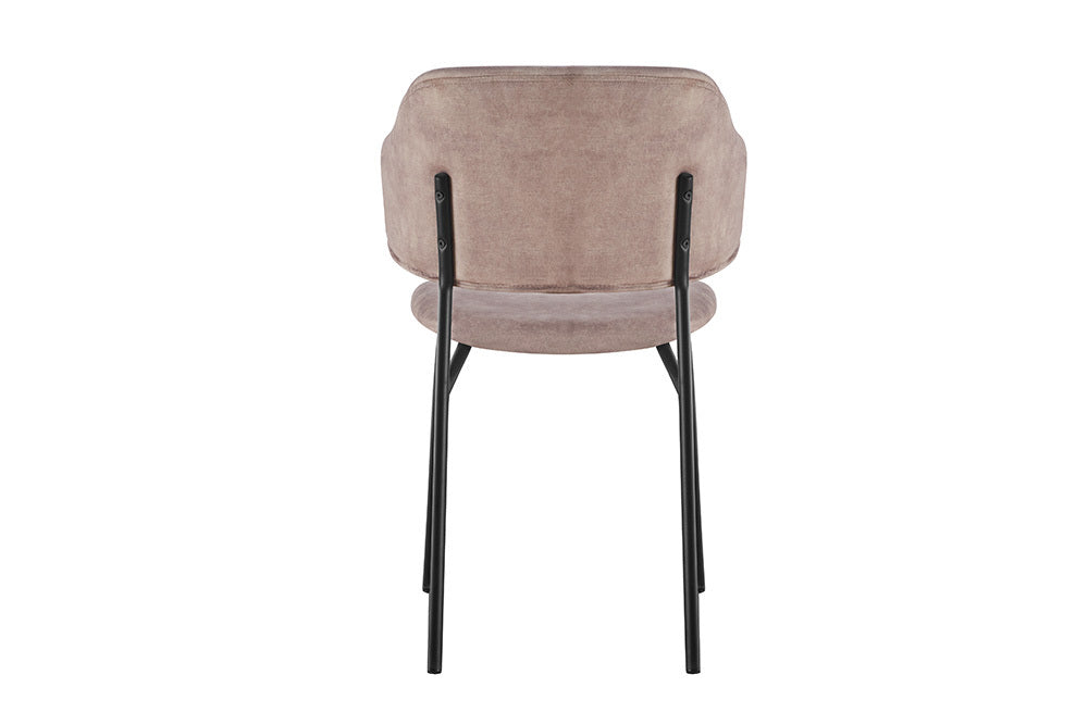 Moderner Stuhl MODA Samt champagner greige Metallbeine