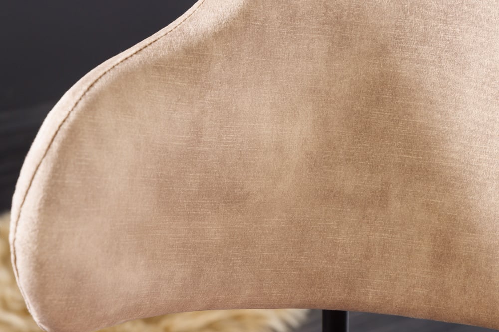 Moderner Stuhl MODA Samt champagner greige Metallbeine