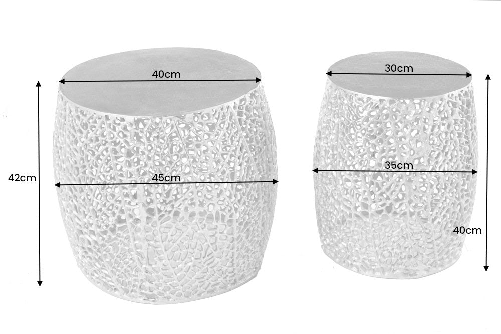 Extravagantes 2er Set Couchtisch RIXOS gold Metall Handarbeit