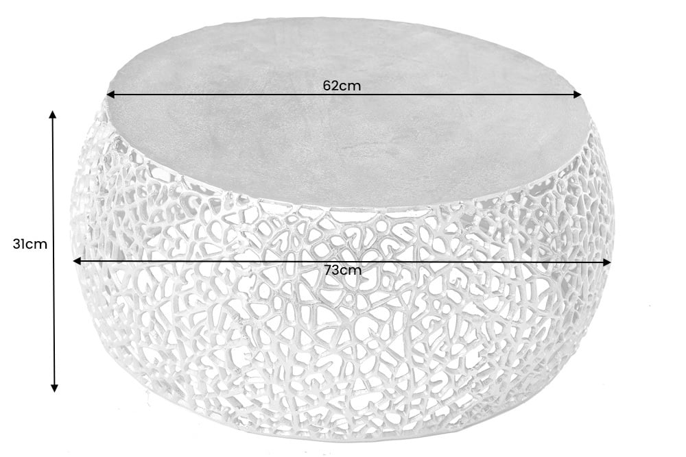 Extravaganter Couchtisch RIXOS ca.73cm gold Metall Handarbeit