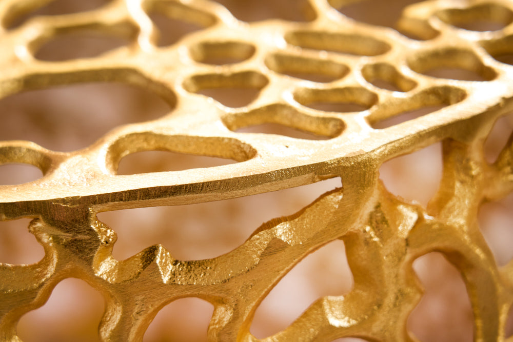 Extravaganter Couchtisch RIXOS ca.53cm gold Metall Handarbeit
