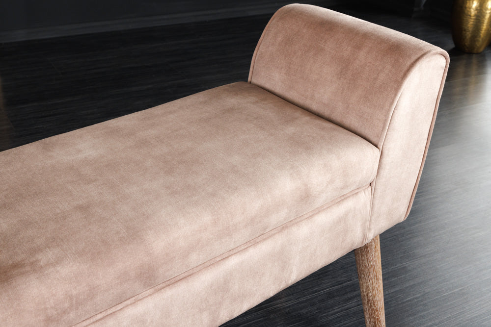 Elegante Sitzbank CAROLIN 90cm beige Samt