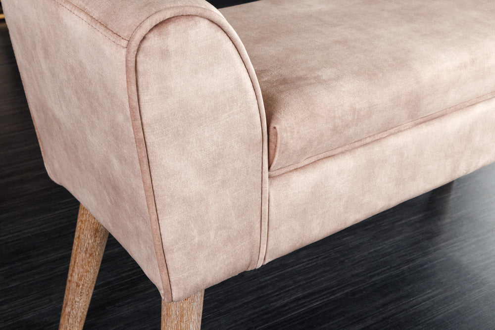 Elegante Sitzbank CAROLIN 90cm beige Samt