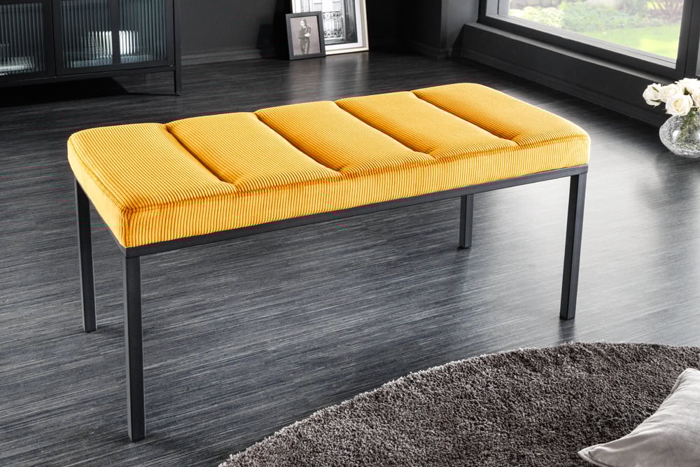 Elegante Sitzbank PLANO 80cm senf-gelb Cord