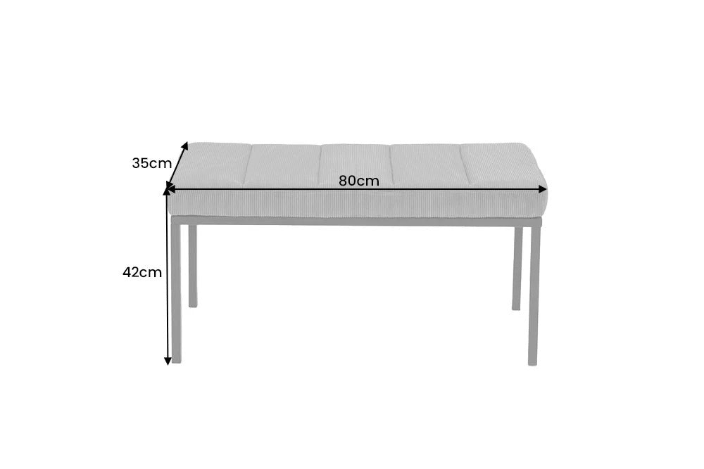 Elegante Sitzbank PLANO 80cm senf-gelb Cord