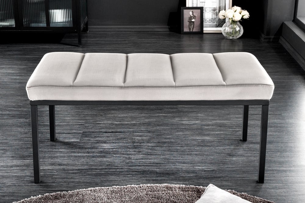 Elegante Sitzbank PLANO 80cm grau Samt
