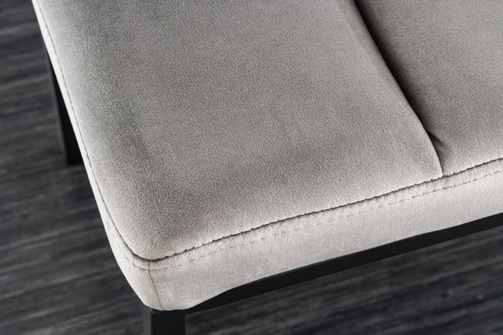 Elegante Sitzbank PLANO 80cm grau Samt