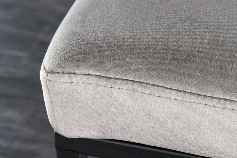 Elegante Sitzbank PLANO 80cm grau Samt