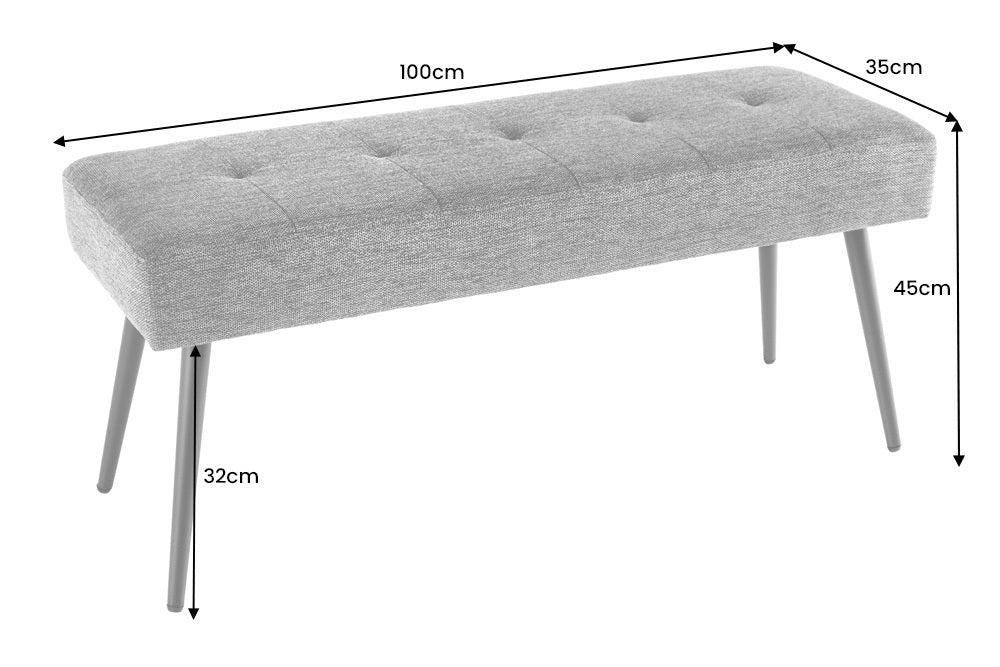 Moderne Polsterbank BELLE 100cm braun Mikrofaser Interieur-Tipp