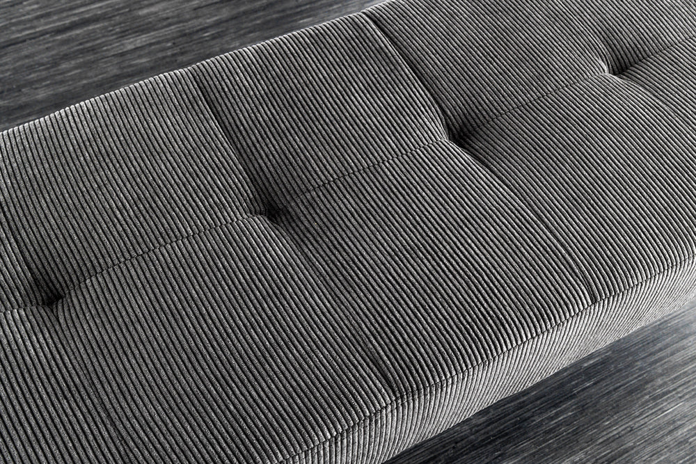 Moderne Sitzbank BELLE 100cm dunkel-grau Cord
