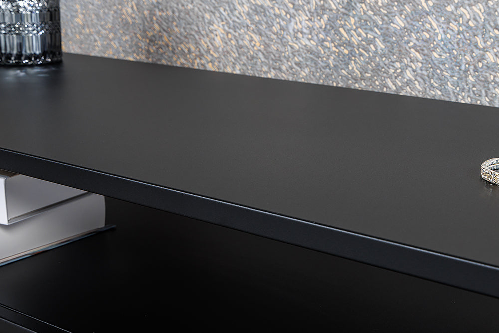 Elegante Konsole mit Ablage ACERO 100cm schwarz Metall