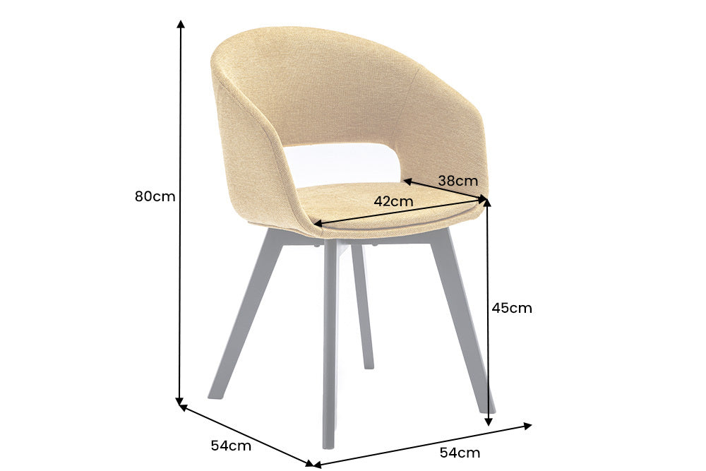 Design Stuhl DENMARK senfgelb schwarze Holzbeine