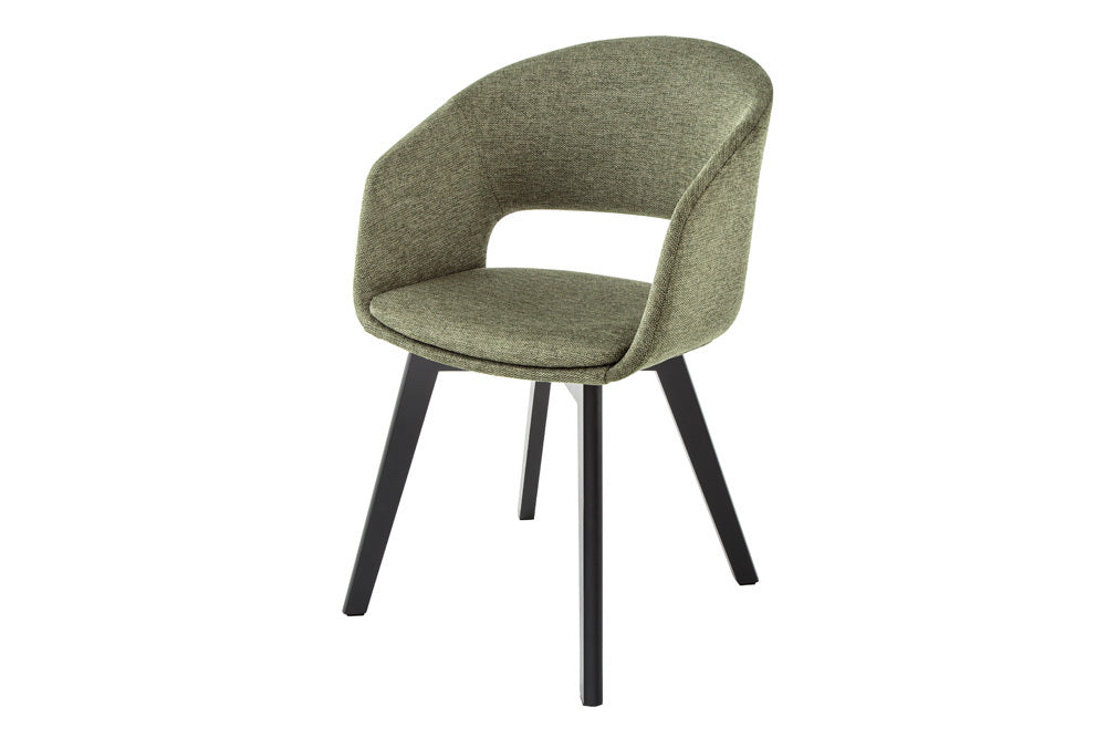 Design Stuhl DENMARK grün schwarze Holzbeine