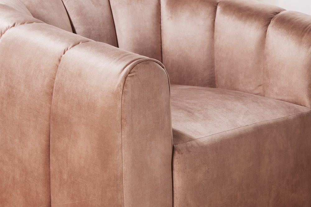 Bequemer Premium Drehsessel SALON Samt champagner Sessel