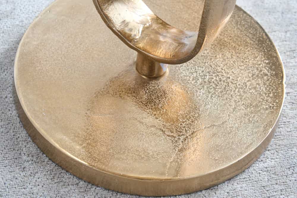 Eleganter Aluminium Beistelltisch GRACE 45x60cm gold Handarbeit