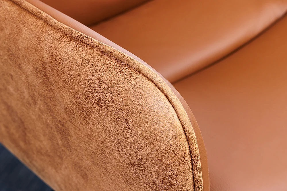 Bequemer Drehstuhl CHARLES III cognac Echtleder Mikrofaser