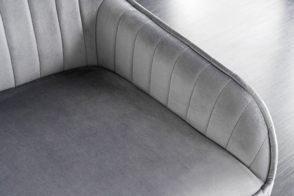 Elegante Sitzbank MILAN ca.160cm Samt grau Armlehnen