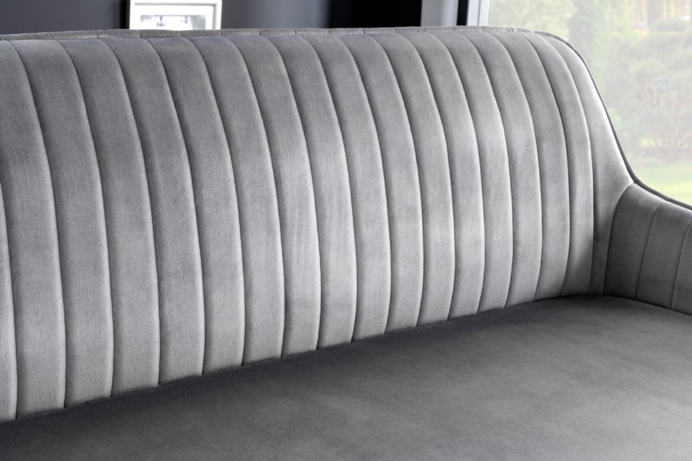 Elegante Sitzbank MILAN ca.160cm Samt grau Armlehnen