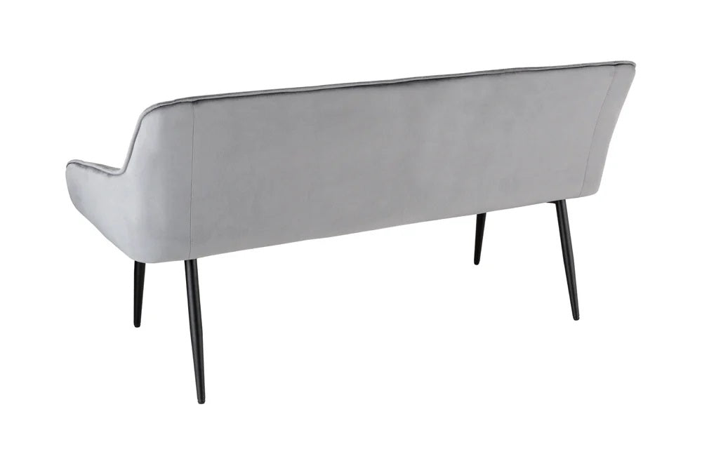 Elegante Sitzbank MILAN ca.160cm Samt grau Armlehnen
