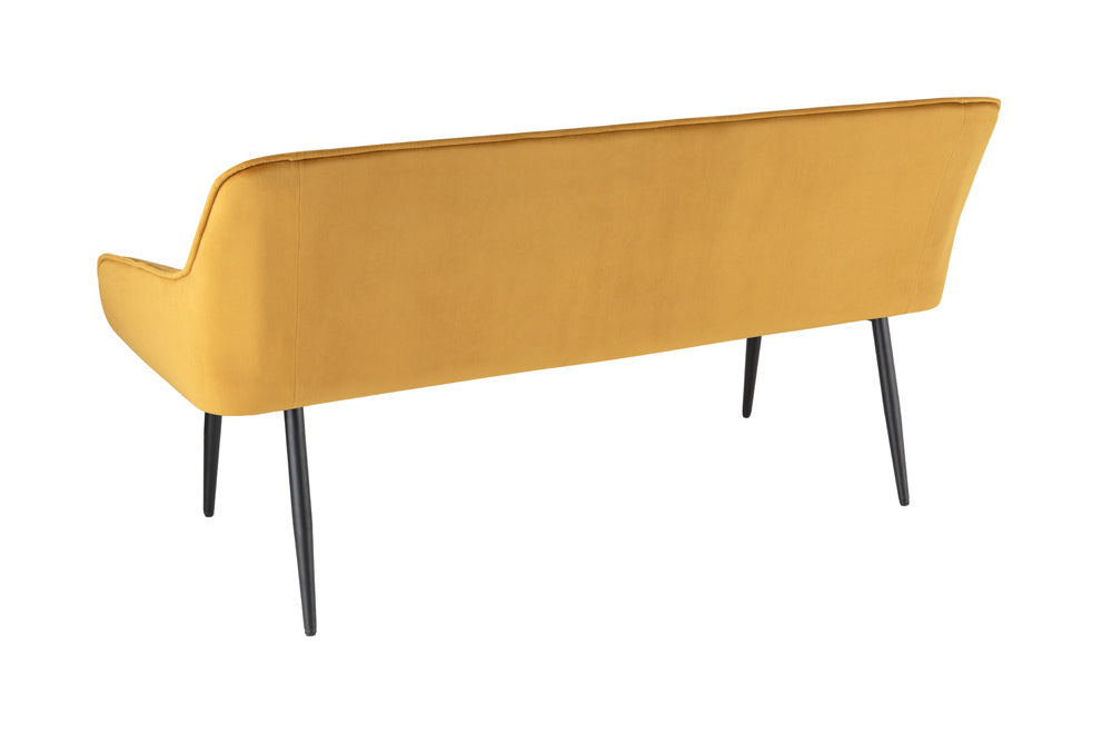 Elegante Sitzbank MILAN ca.160cm Samt senfgelb Armlehnen