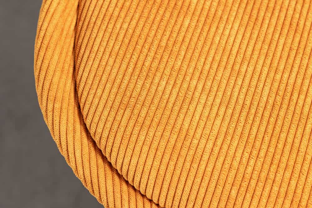 4er Set Design-Klassiker Stuhl NORWAY senfgelb Cord Metallgestell