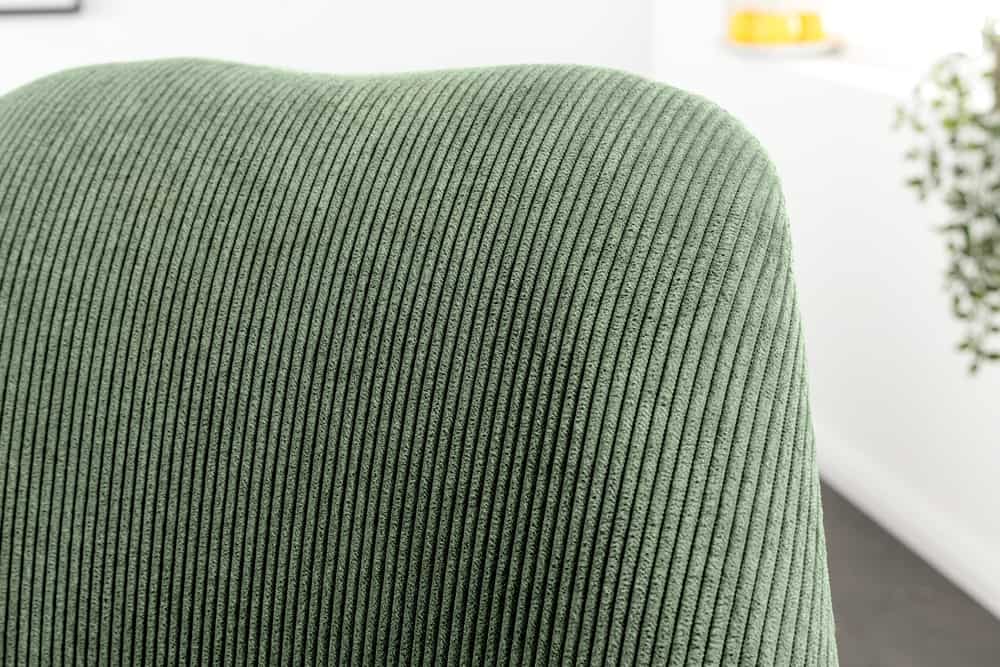4er Set Design-Klassiker Stuhl NORWAY grün Cord Metallgestell
