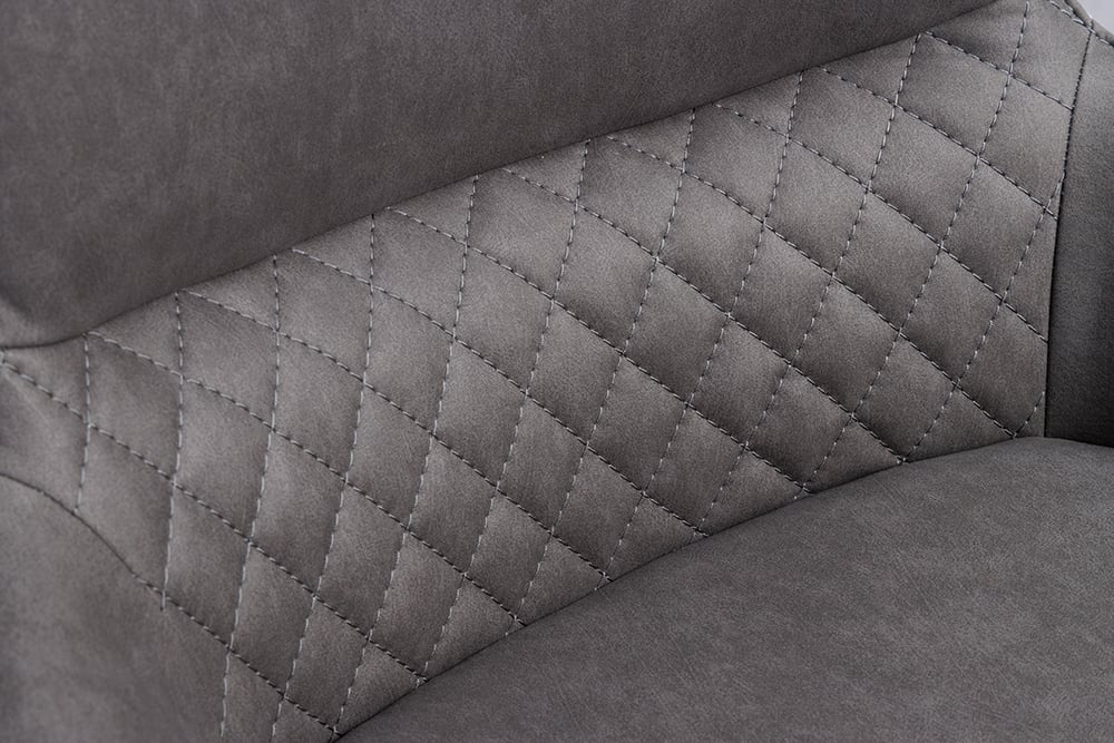 Cooler Drehstuhl PILOT grau braun schwarze Metallbeine