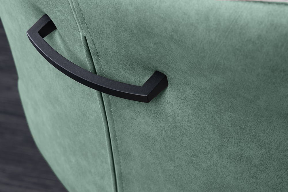 Cooler Drehstuhl PILOT grau grün schwarze Metallbeine