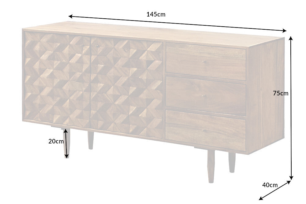 Dekoratives Sideboard MOSAICO 145cm Akazie Kommode