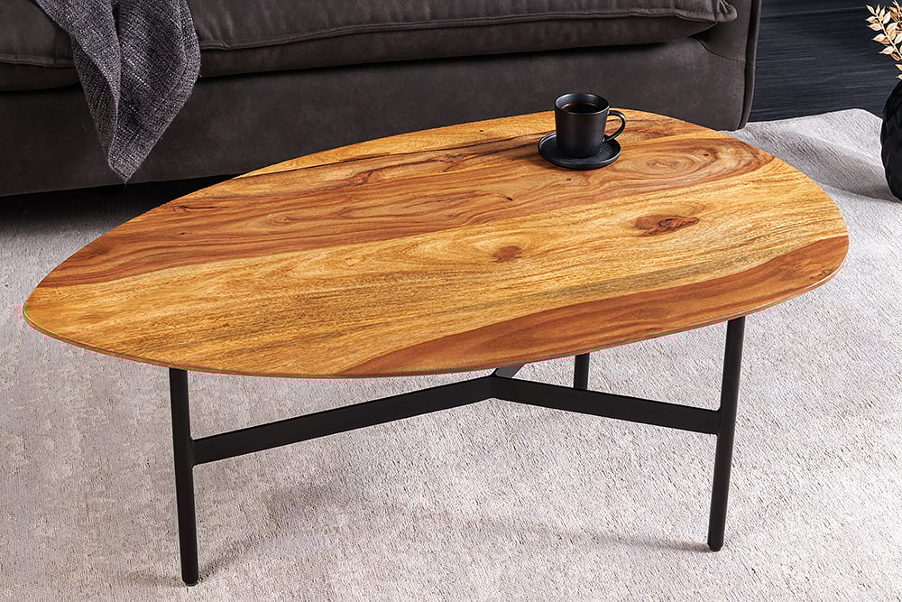 Design Couchtisch BELLEZA 85cm natural Palisander Massivholz