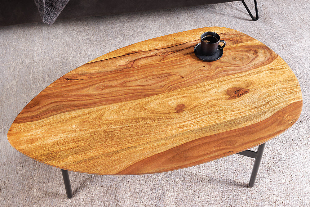 Design Couchtisch BELLEZA 85cm natural Palisander Massivholz