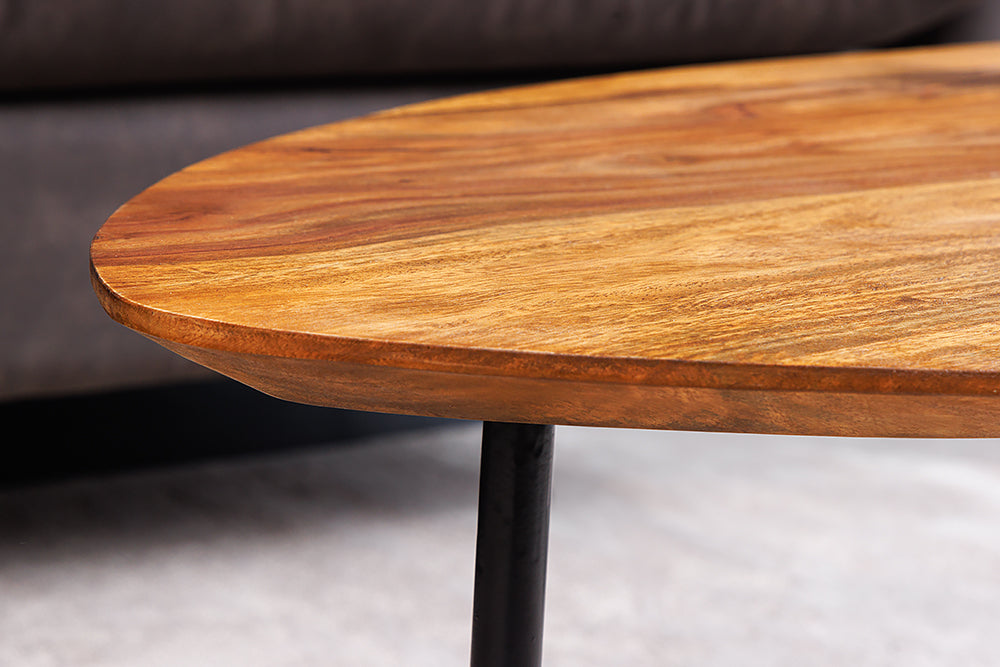 Design Couchtisch BELLEZA 85cm natural Palisander Massivholz