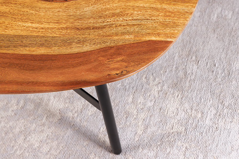 Design Couchtisch BELLEZA 85cm natural Palisander Massivholz