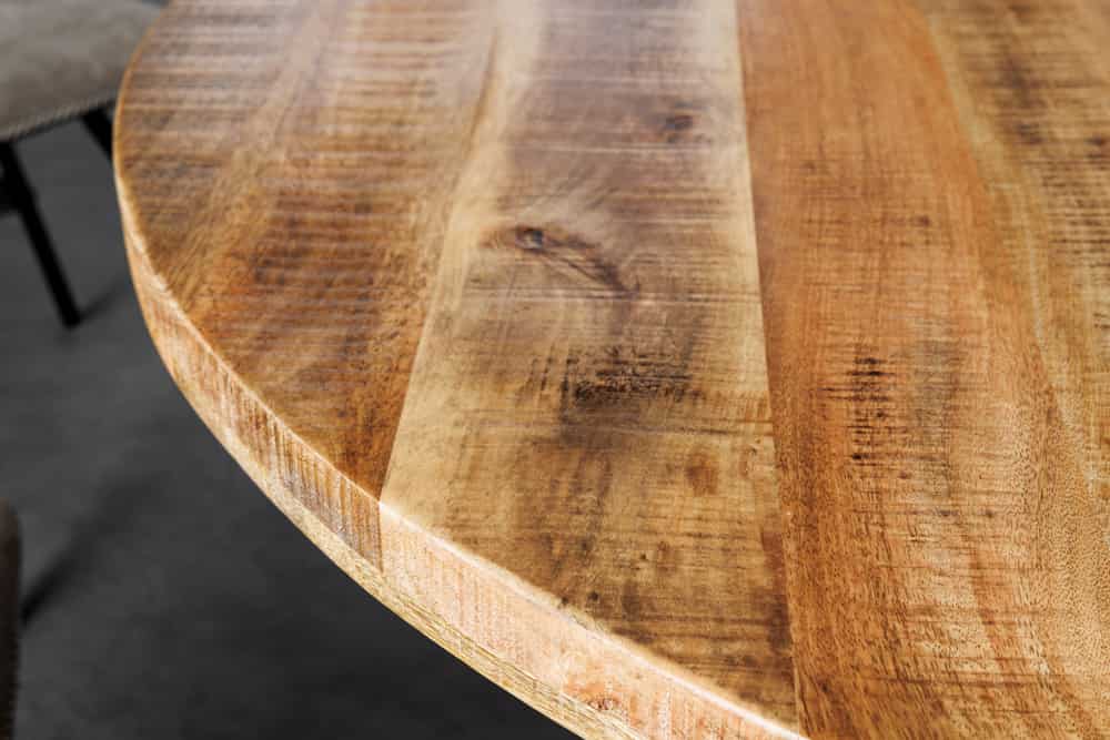 Industrie-Look Esstisch ARTE 145cm rund Mangoholz natural