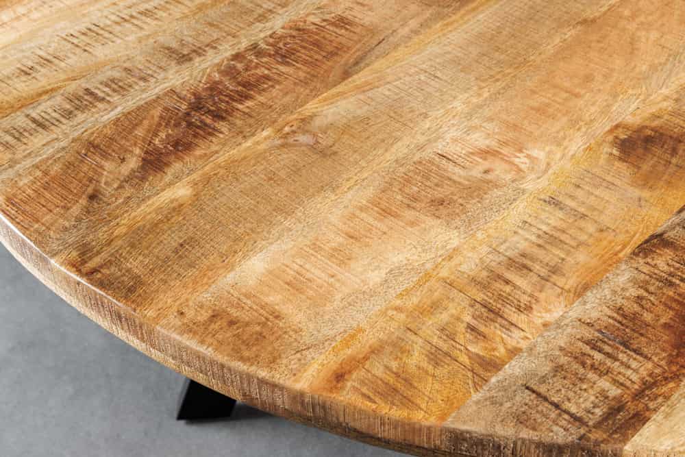 Industrie-Look Esstisch ARTE 145cm rund Mangoholz natural