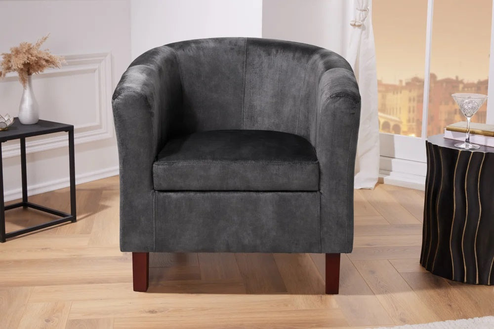 Bequemer Cocktail-Sessel POLTRONA Samt dunkelgrau
