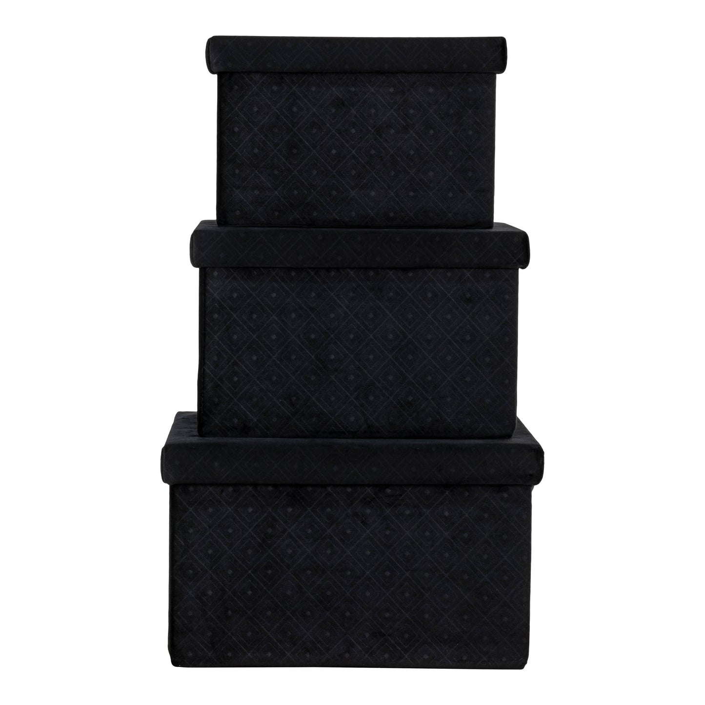 Elegantes 3-tlg. BoxenSet MONACO schwarz Samt
