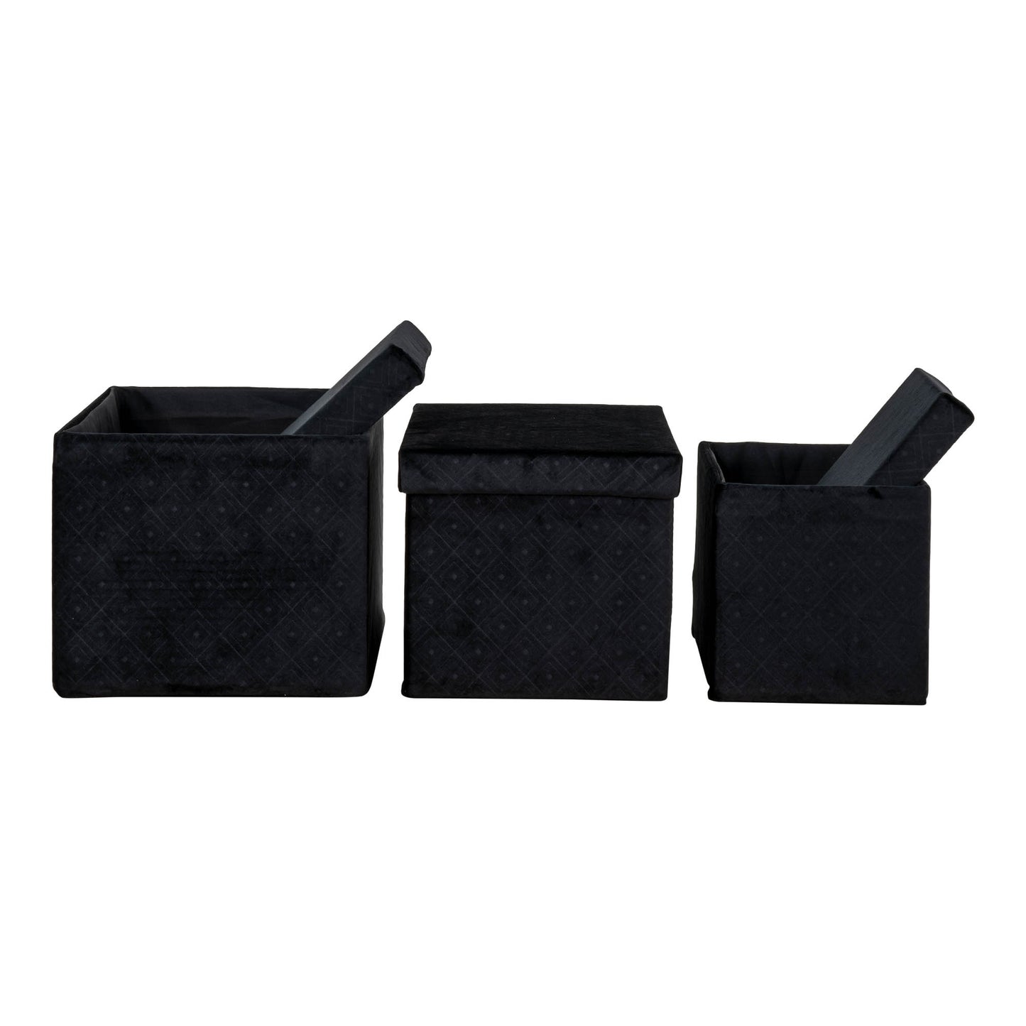 Elegantes 3-tlg. BoxenSet MONACO schwarz Samt