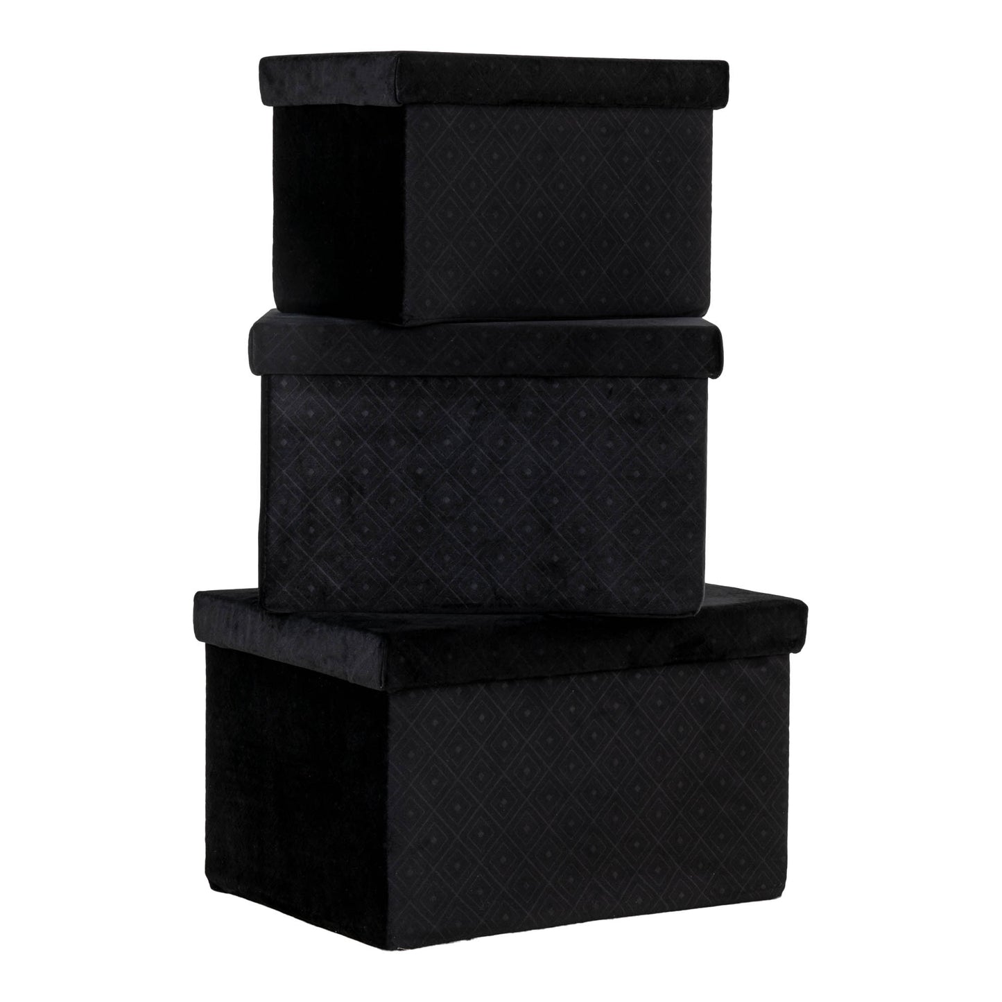 Elegantes 3-tlg. BoxenSet MONACO schwarz Samt