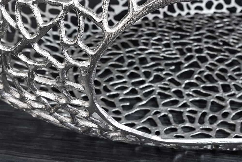 Design Couchtisch RIXOS silber 120cm Metall silber Handarbeit