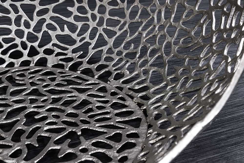 Design Couchtisch RIXOS silber 120cm Metall silber Handarbeit