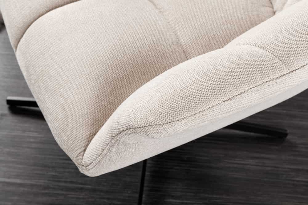 Höhenverstellbarer Drehsessel LYON beige drehbar Metallgestell
