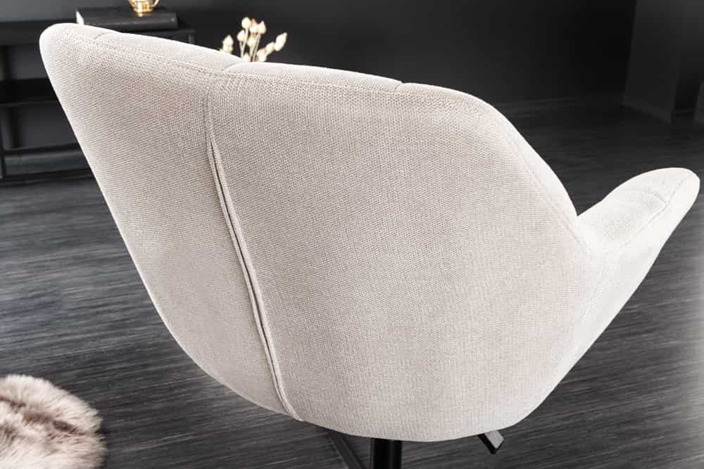 Höhenverstellbarer Drehsessel LYON beige drehbar Metallgestell
