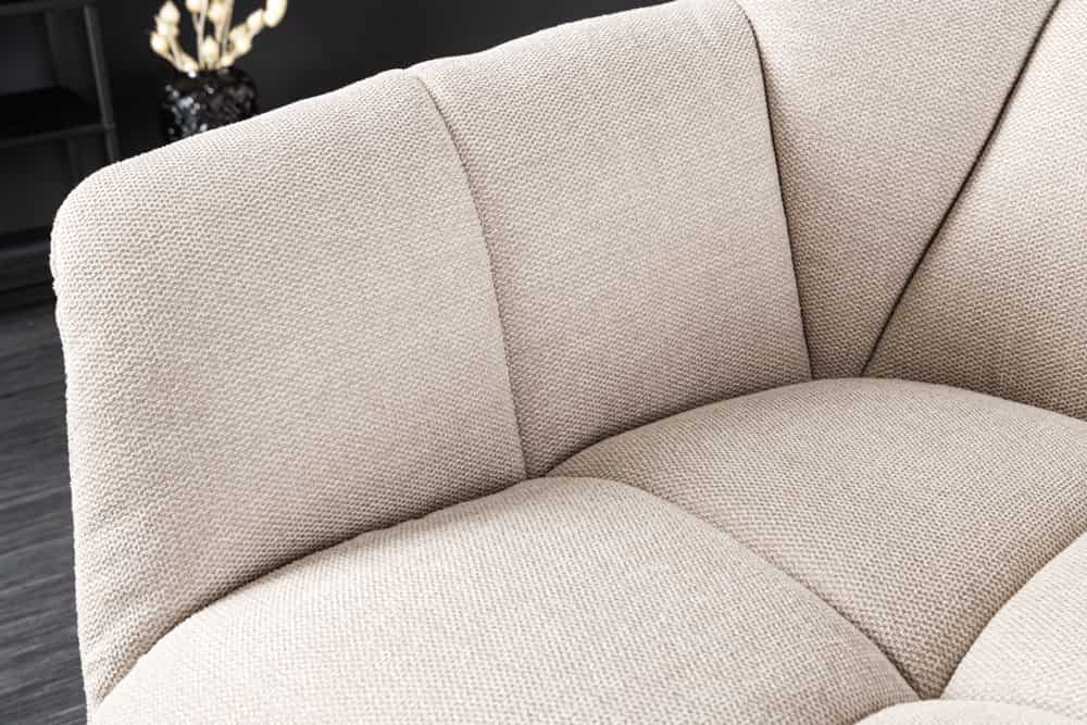 Höhenverstellbarer Drehsessel LYON beige drehbar Metallgestell